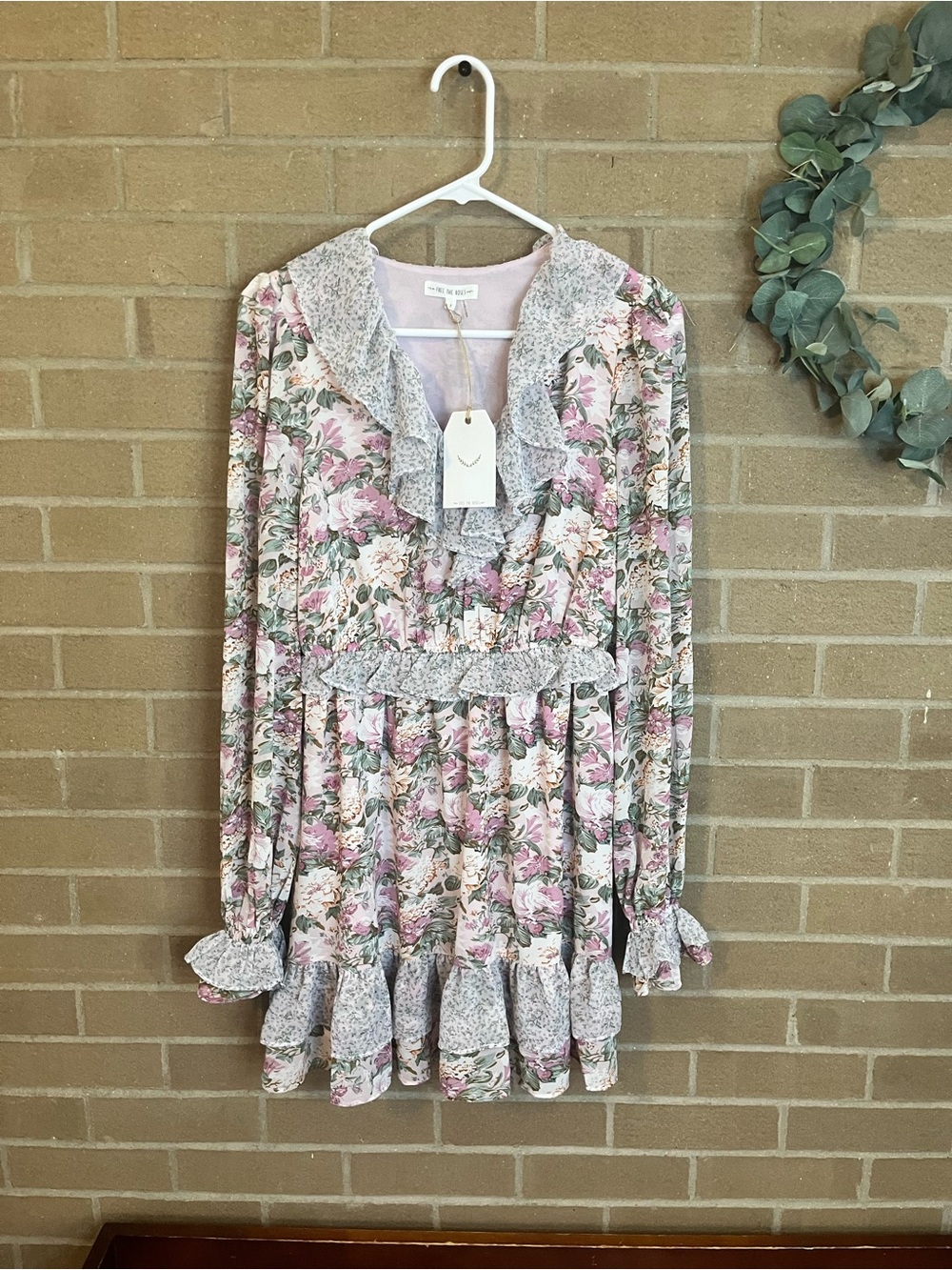 Free the Roses Pink Floral Ruffle Mini Dress - Picture 2 of 4